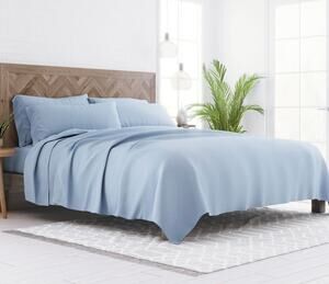 Premium 6 Pc King Sheet Set Microfiber Light Blue Ultrasoft Hypoallergenic New
